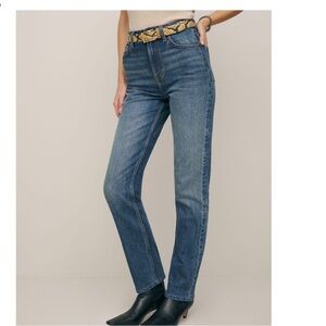 Reformation Ultra High Waist Straight Leg Jeans, Champlain wash